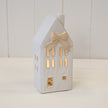 Medium Ceramic LED House with Bow Details
