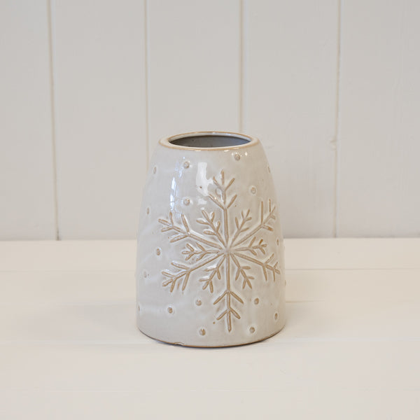 Frosted Snowflake Vase