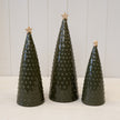 Medium ceramic green Christmas tree with pimpled texture by Satchville, perfect for holiday decor.