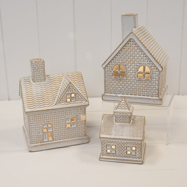 Ceramic LED Light Up Cottage House