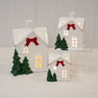 Satchville Christmas Home with Red Bow - Large festive holiday decoration