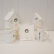 Satchville cozy Christmas house plate with festive holiday design, ideal for holiday decor or serving treats during Christmas celebrations.
