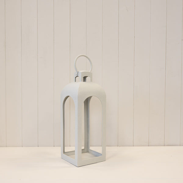 White Metal Open Faced Lantern