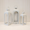 White Metal Open Faced Lantern