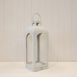 White Metal Open Faced Lantern - Medium