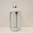 Off White Metal Open Faced Lantern Large