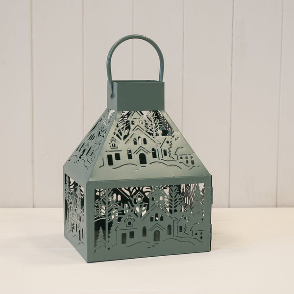 Sage Green Metal Lantern