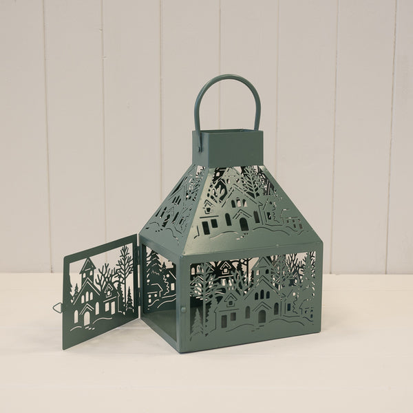 Sage Green Metal Lantern