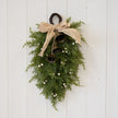 Teardrop Swag with White Berries and Bells and Bow Detail
