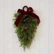 Spruce Hanging Swag with a Burgundy Bow