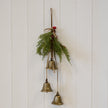 Hanging Bells with Greenery and Red Berries