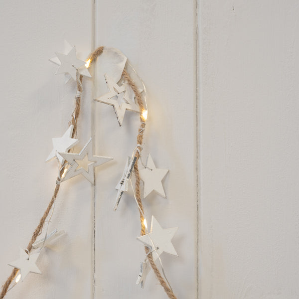 White Star LED Light Up Garland