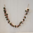 Satchville Christmas LED garland with pinecones and berries, decorative string lights for holiday decorating.