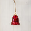 Glossy Red Metal Bell with Cutout Detail Small