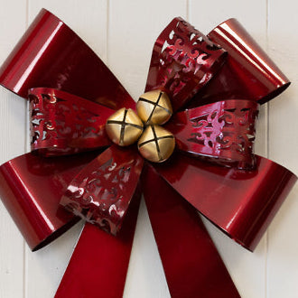 Burgundy Large Metal Bow