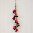 Metal Glossy Red 7 Bell Hanging Garland