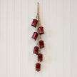 Metal Glossy Red 7 Cowbell Hanging Garland