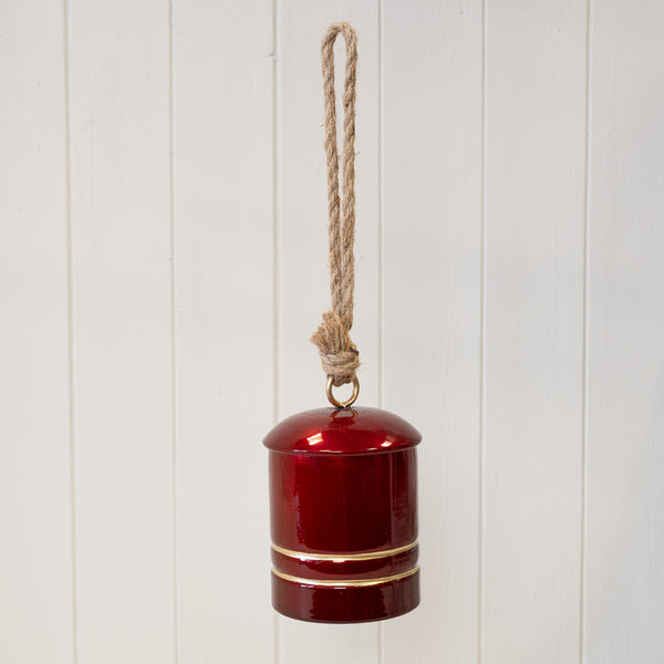 Burgundy Metal Cowbell on Hanger