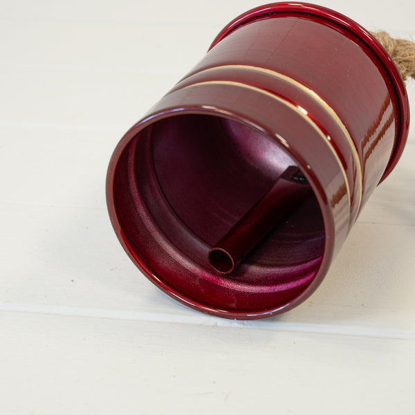 Burgundy Metal Cowbell on Hanger
