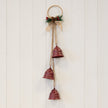 Hanging Trio of Red Bells on Hoop