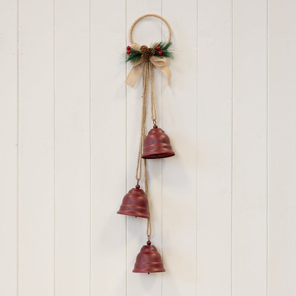 Hanging Red Bells on Hoop