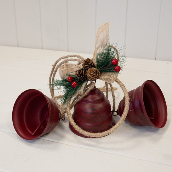 Hanging Red Bells on Hoop