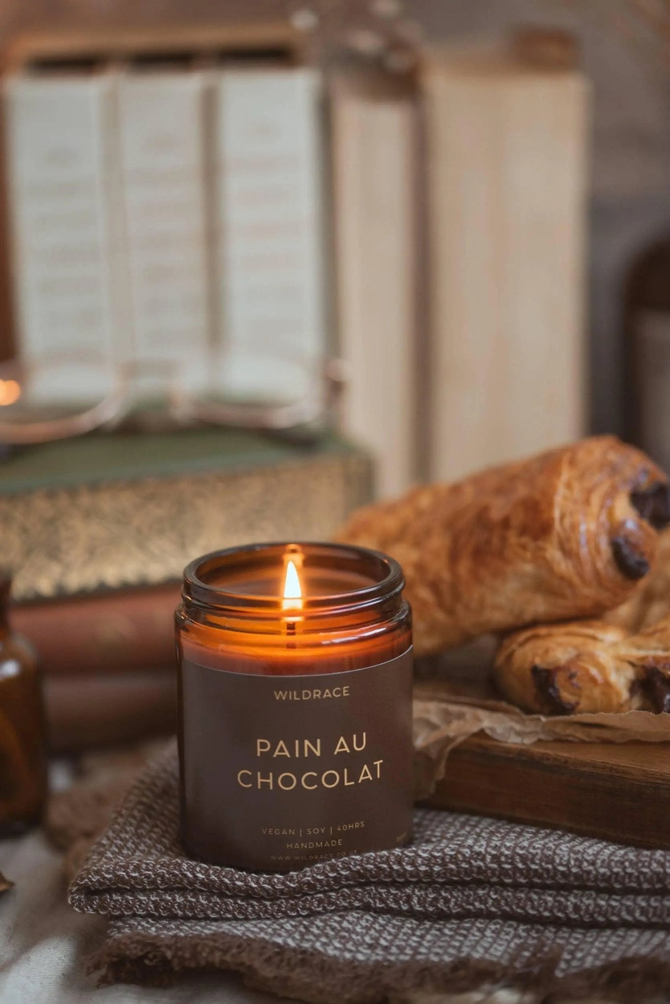 Pain Au Chocolat Lidded Glass Candle Jar - CandlesCandles - Lulu Loves Home