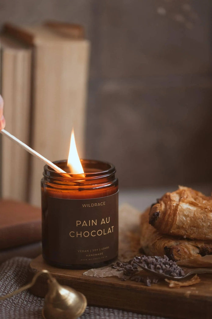 Pain Au Chocolat Lidded Glass Candle Jar - CandlesCandles - Lulu Loves Home