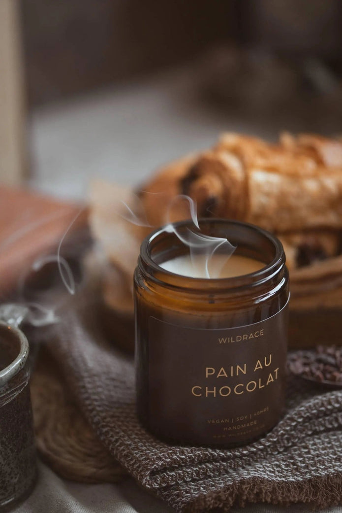 Pain Au Chocolat Lidded Glass Candle Jar - CandlesCandles - Lulu Loves Home