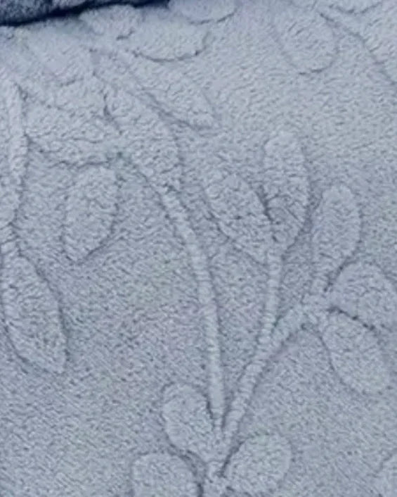 Pale Blue Fleece Leaf Printed Throw Blanket - Soft FurnishingsSoft Furnishings - Lulu Loves Home