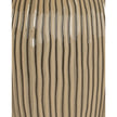 Textured beige striped vase from Hill Interiors, Pallida collection, featuring a modern design with subtle vertical stripes.