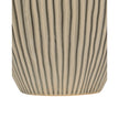 Textured beige striped vase by Hill Interiors, showcasing a stylish design with horizontal stripes and a matte finish.