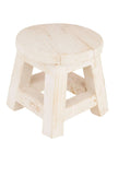 Patna White Rustic Farmhouse Wooden Mini Stool - Kitchen & DiningKitchen & Dining - Lulu Loves Home