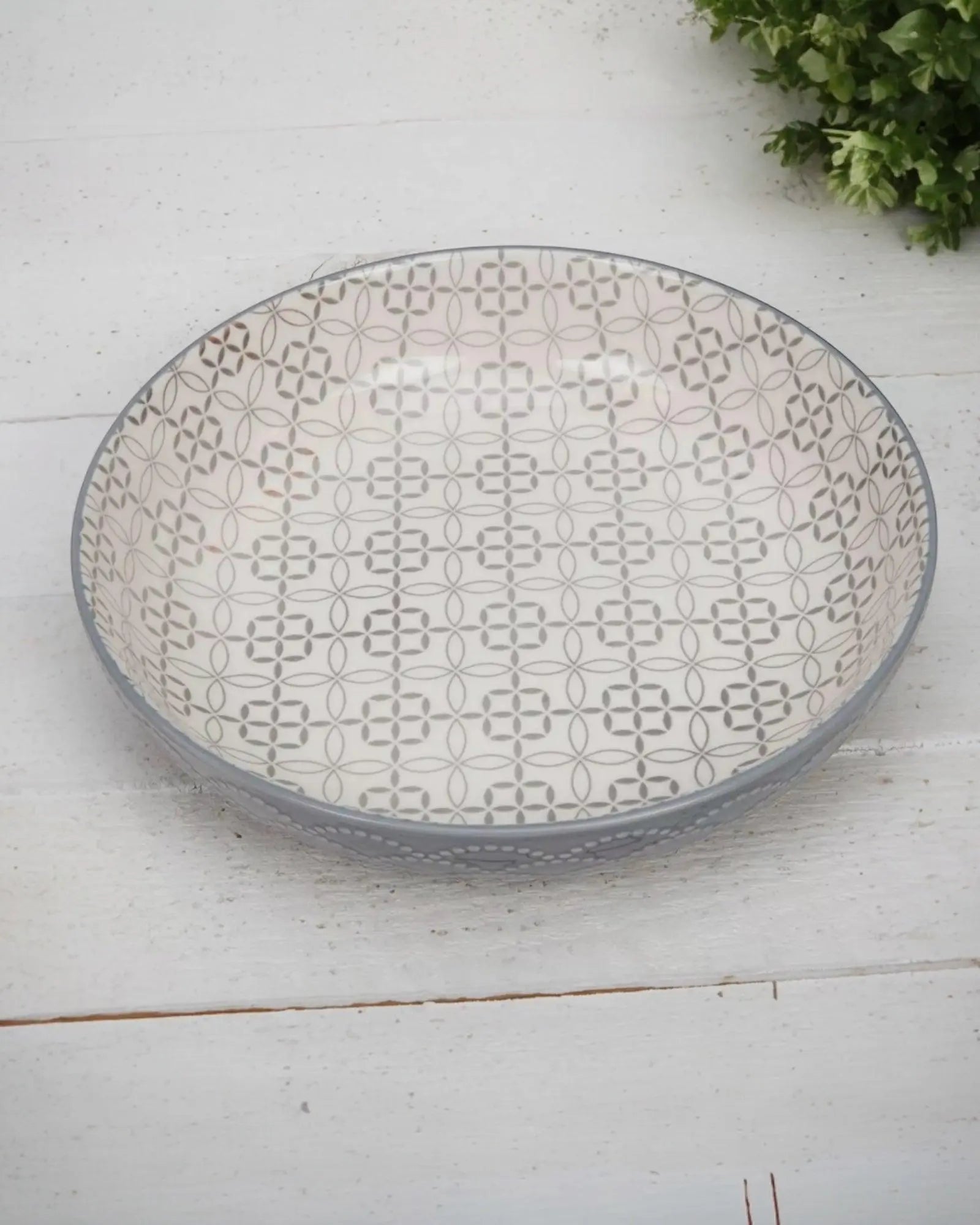 Patterned Nordic Monochrome Pasta Bowls - Set of Four - Kitchen & DiningKitchen & Dining - Lulu Loves Home