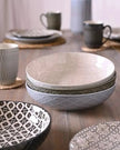 Patterned Nordic Monochrome Pasta Bowls - Set of Four - Kitchen & DiningKitchen & Dining - Lulu Loves Home