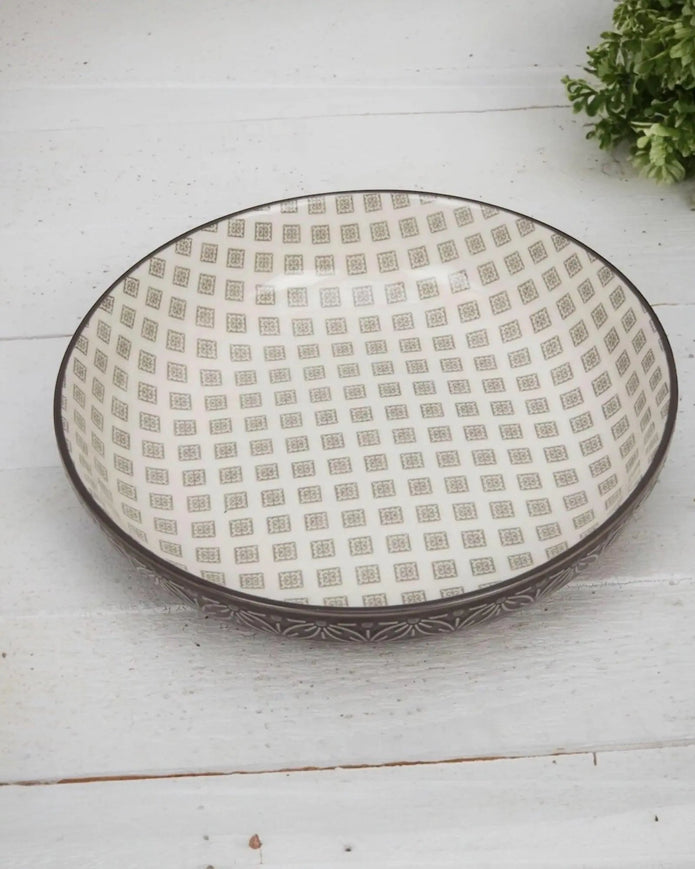 Patterned Nordic Monochrome Pasta Bowls - Set of Four - Kitchen & DiningKitchen & Dining - Lulu Loves Home