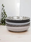 Patterned Nordic Monochrome Pasta Bowls - Set of Four - Kitchen & DiningKitchen & Dining - Lulu Loves Home