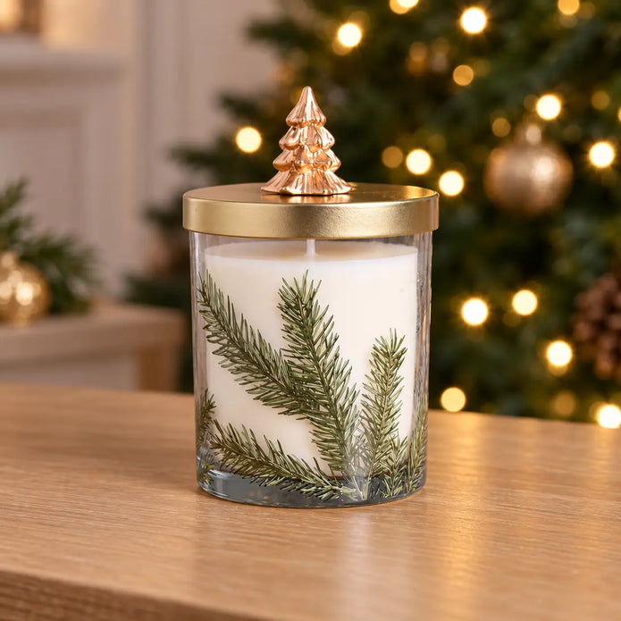 Widdop & Co Pine Pattern scented candle, 330g, with decorative pine design