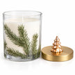 Widdop & Co pine pattern scented candle, 330g, in a decorative glass jar