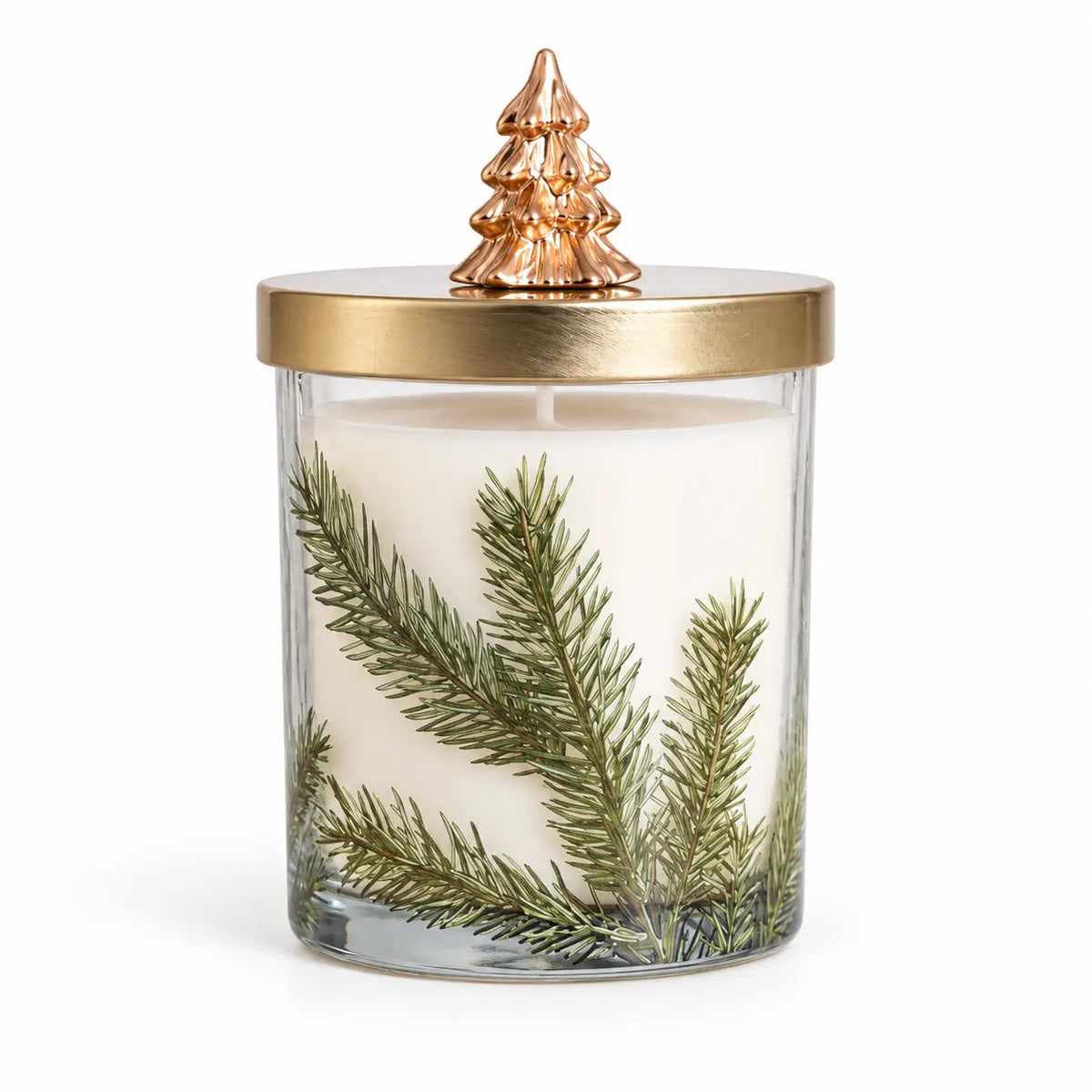Widdop & Co pine pattern scented candle, 330g, in a decorative glass jar