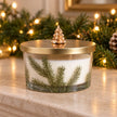 Widdop & Co Pine Pattern scented candle, 430g, featuring a detailed pine design on a mantelpiece