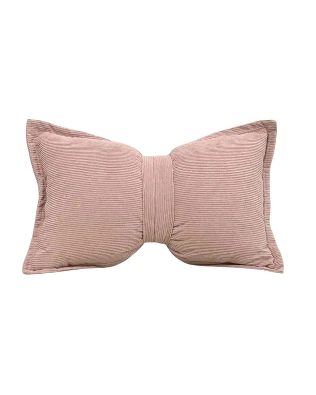 Pink Corduroy Striped Bow Cushion - PRE ORDER TWO WEEK DELIVERY - Soft FurnishingsSoft Furnishings - Lulu Loves Home