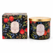 Pomegranate Noir lidded candle and matching box on a white background