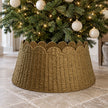 Satchville raffia extra large Christmas tree skirt with scalloped edge устрой
