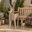Pacific Lifestyle rattan standing outdoor reindeer garden bench decoration