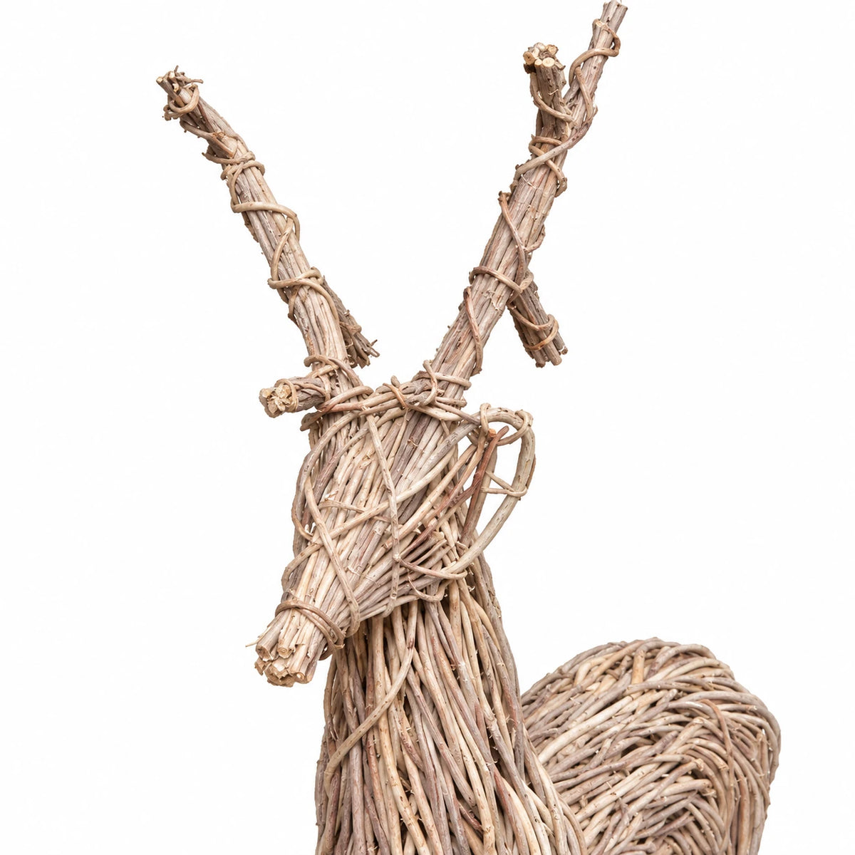 Rattan standing outdoor reindeer Christmas decoration by Pacific Lifestyle Limited