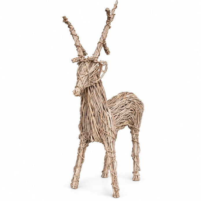 Rattan standing outdoor reindeer Christmas decoration by Pacific Lifestyle Limited
