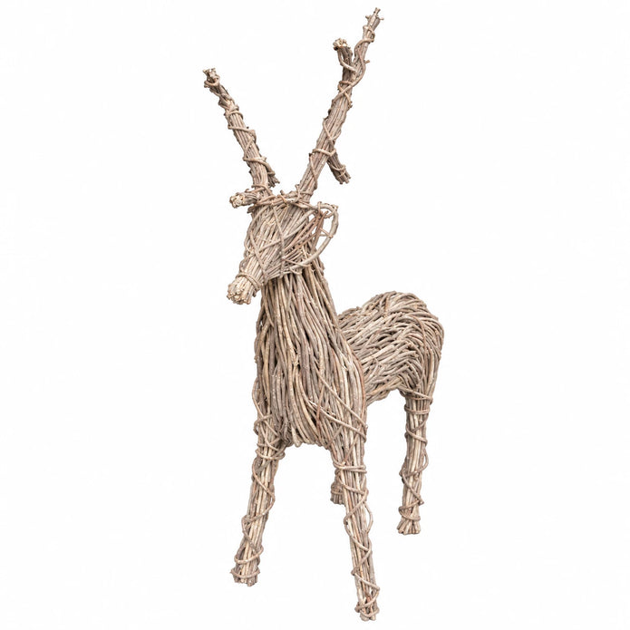 Rattan standing outdoor reindeer Christmas decoration by Pacific Lifestyle Limited