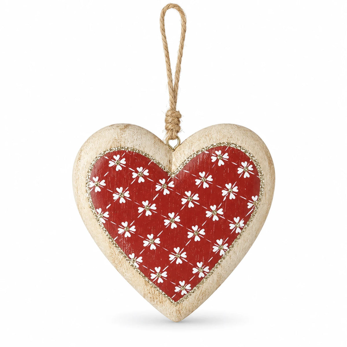 Red and cream Hearts Mix Christmas decorations by Heaven Sends on a white background