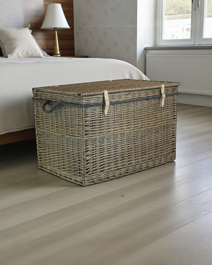 Large antique wash wicker basket by Red Hamper, perfect for home decor storage and organization.